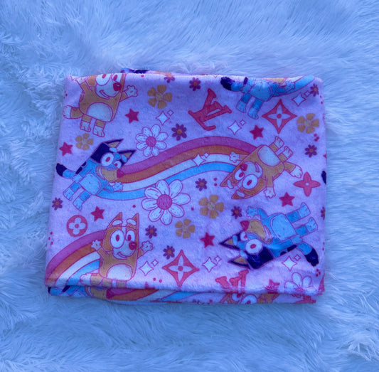 Blue dog rainbows 30X40